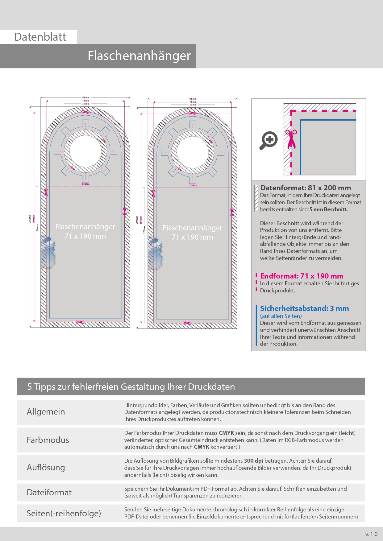 Product Bild flaschenanh__nger_71_x_190_mm_mit_falz__4_4-farbig_beidseitig_bedruckt__mit_beidseitiger_lackierung_hochglanz